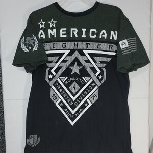 American Fighter Black and White Graphic Tee